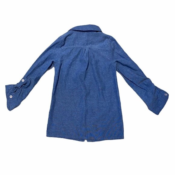 DENIM Top With Embroided Patches Size 6 - Picture 7 of 9